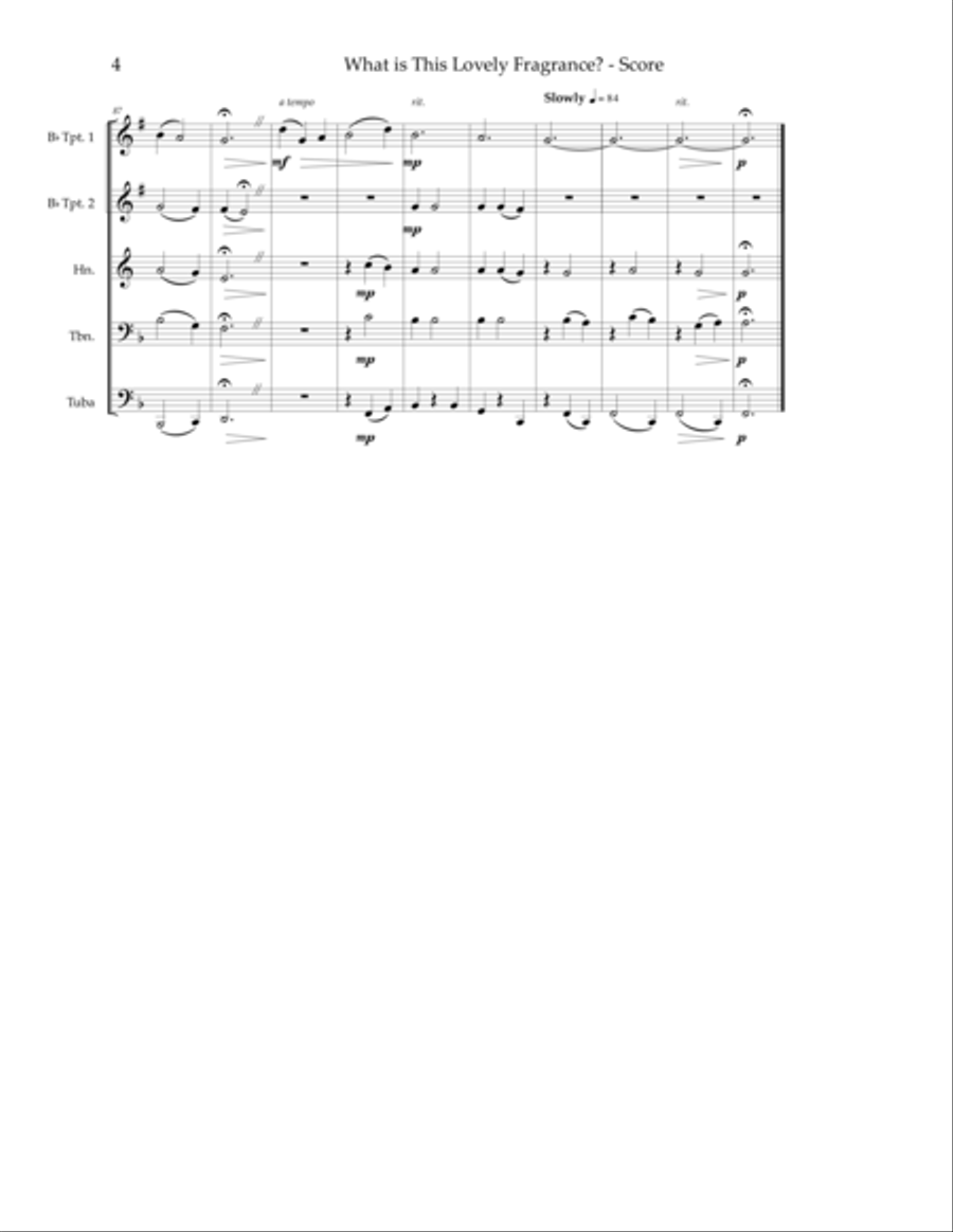 What is This Lovely Fragrance? - French Noel arranged for brass quintet Brass Quintet scores gallery preview page 6