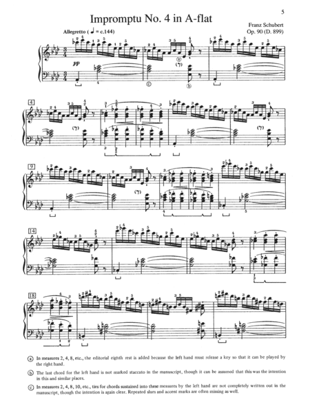 Schubert: Impromptu, Opus 90, No. 4
