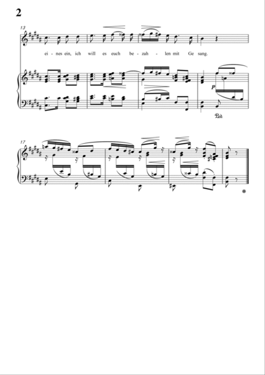Schumann-O ihr Herren in B Major for Voice and Piano Voice Solo scores gallery preview page 3