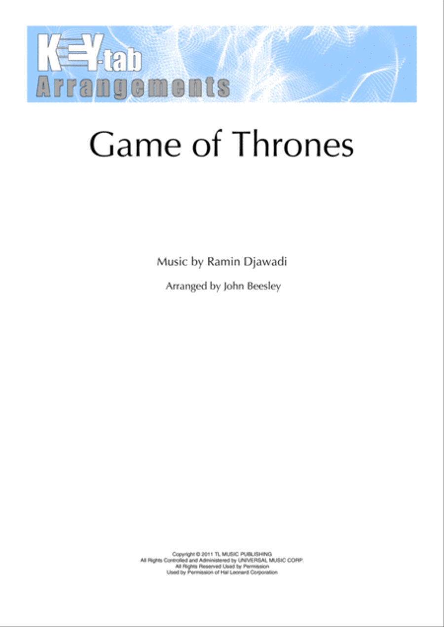 Game Of Thrones Electronic Keyboard scores gallery preview page 1