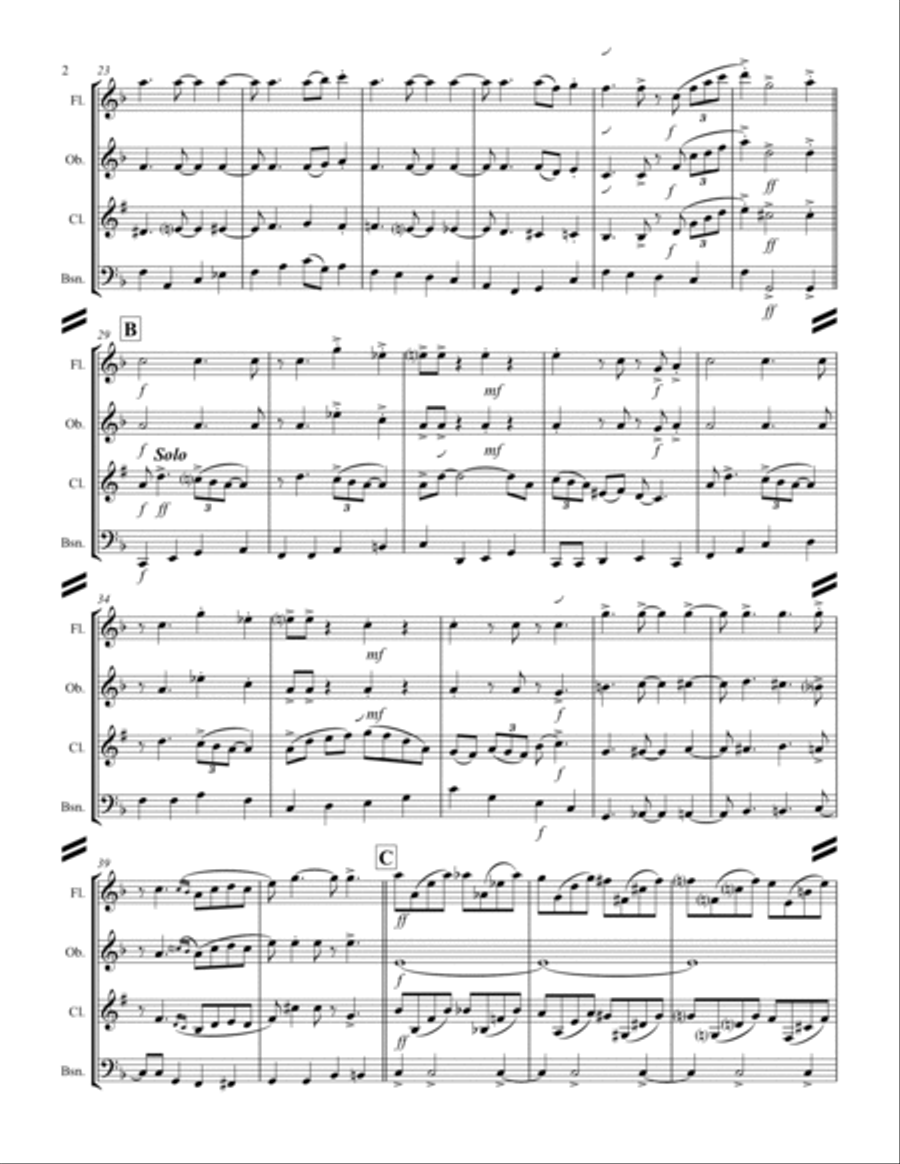 A String Of Pearls Woodwind Quartet scores gallery preview page 3