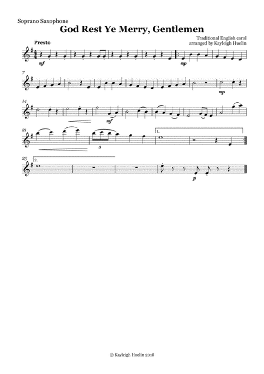 God Rest Ye Merry Gentlemen - Saxophone quartet (SATB) image number null