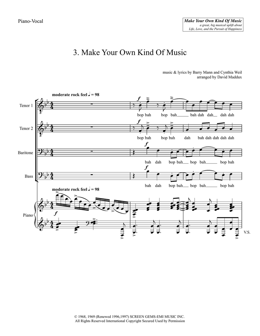 Make Your Own Kind Of Music TTBB scores gallery preview page 1