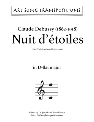 Book cover for DEBUSSY: Nuit d'étoiles (transposed to D-flat major, C major, and B major)