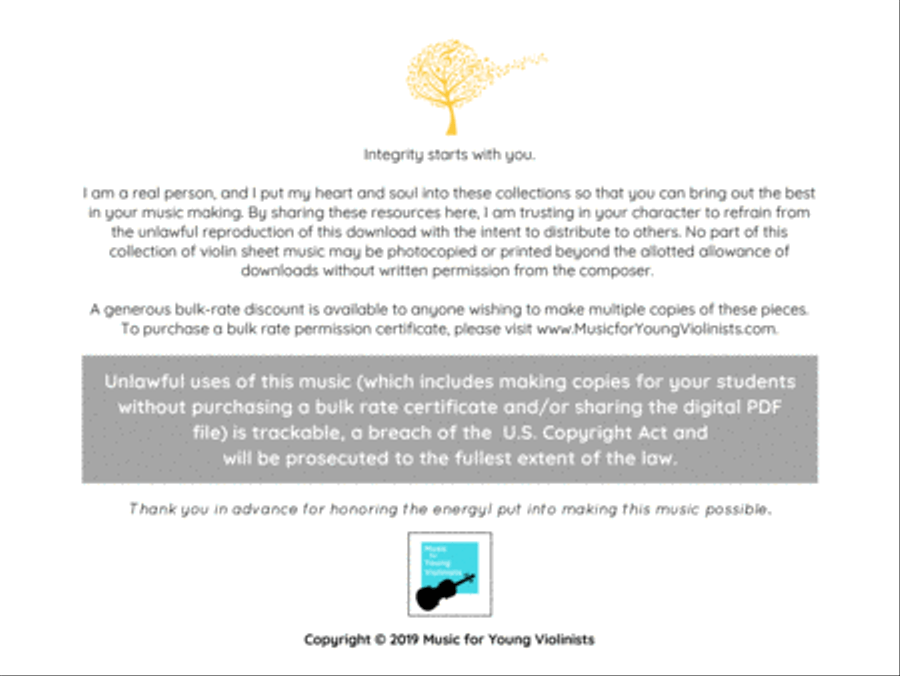 LARGE Print Music for Beginning Violin Violin Solo scores gallery preview page 4
