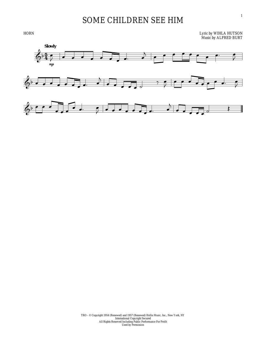 Some Children See Him Some Children See Him Horn Solo scores gallery preview page 1
