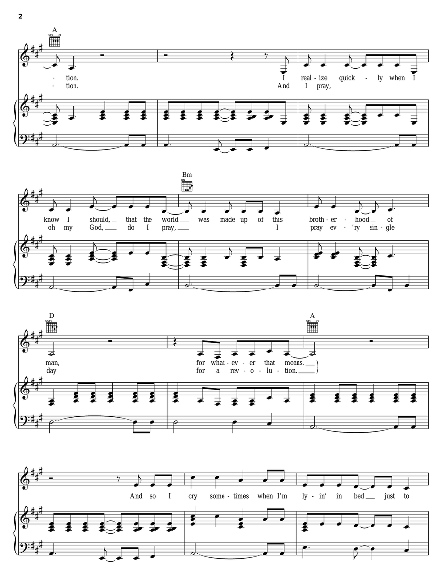 What's Up What's Up Piano, Vocal, Guitar scores gallery preview page 2
