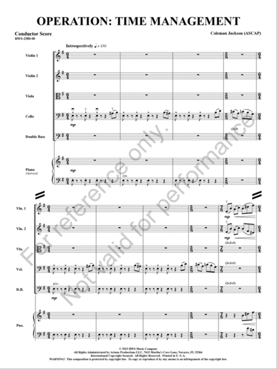 Operation: Time Management String Orchestra scores gallery preview page 4