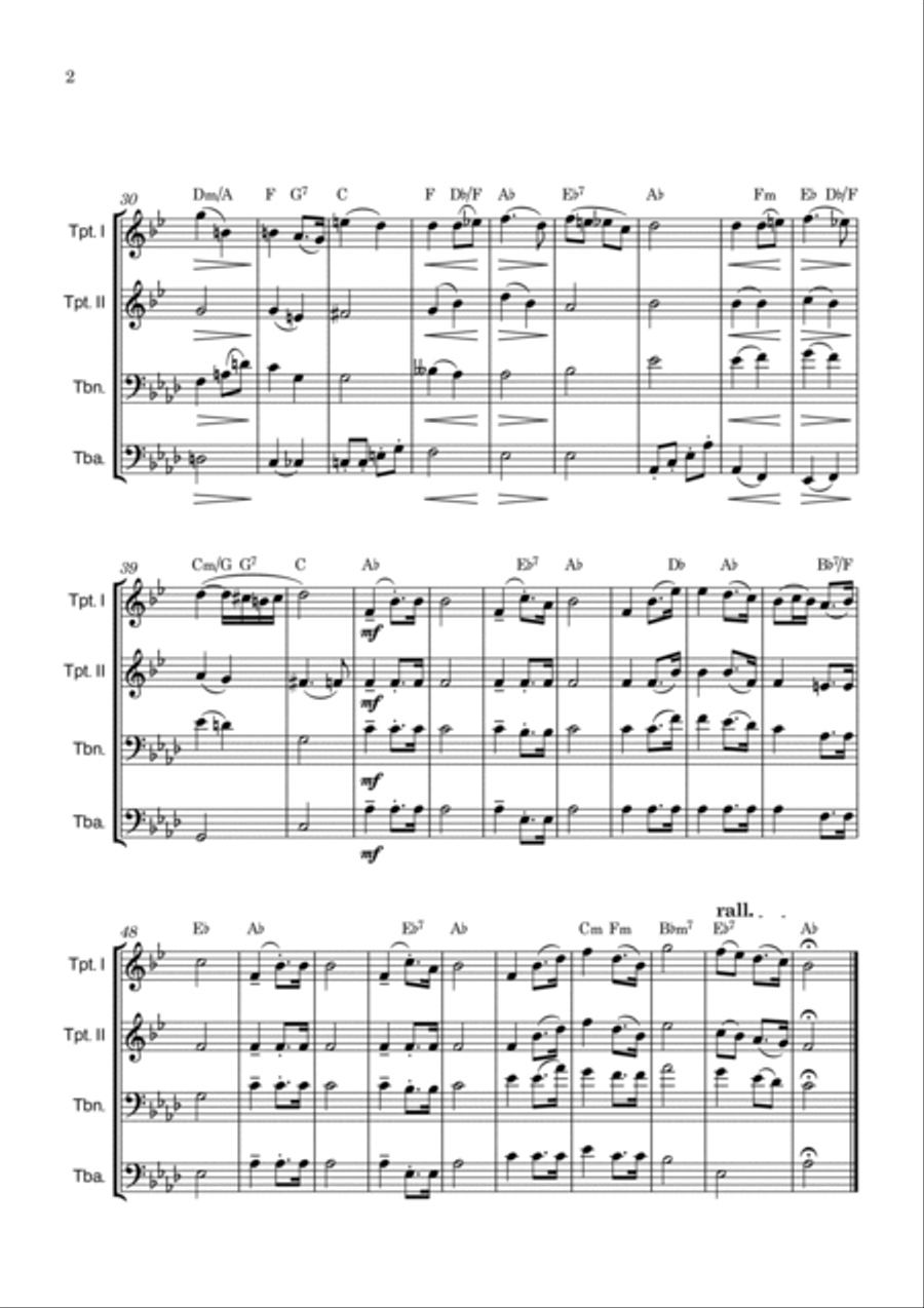 Bridal Chorus Brass Quartet scores gallery preview page 2