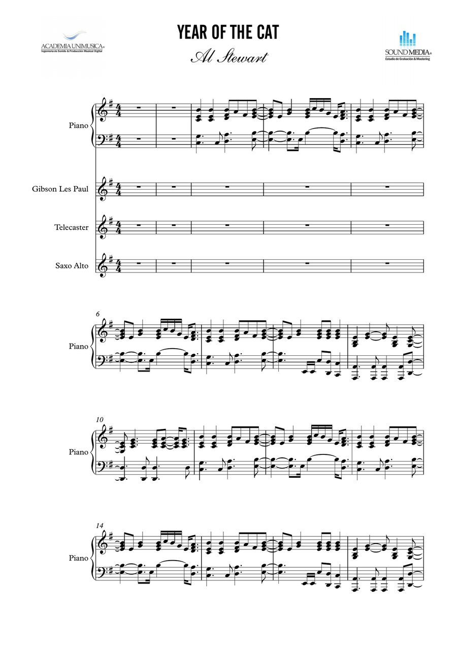 Year Of The Cat - Score Only Small Ensemble scores gallery preview page 1
