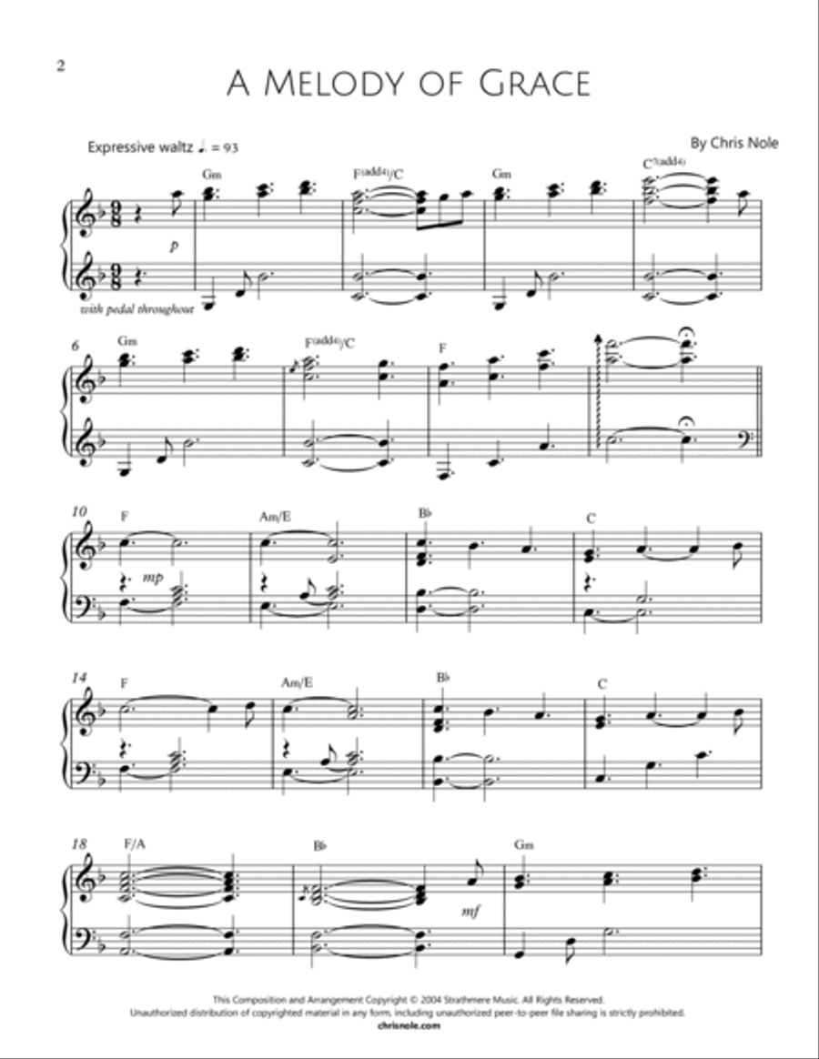 A Melody of Grace A Melody of Grace Piano Solo scores gallery preview page 2