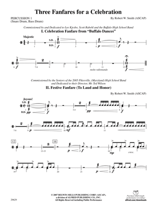 Three Fanfares for a Celebration: 1st Percussion