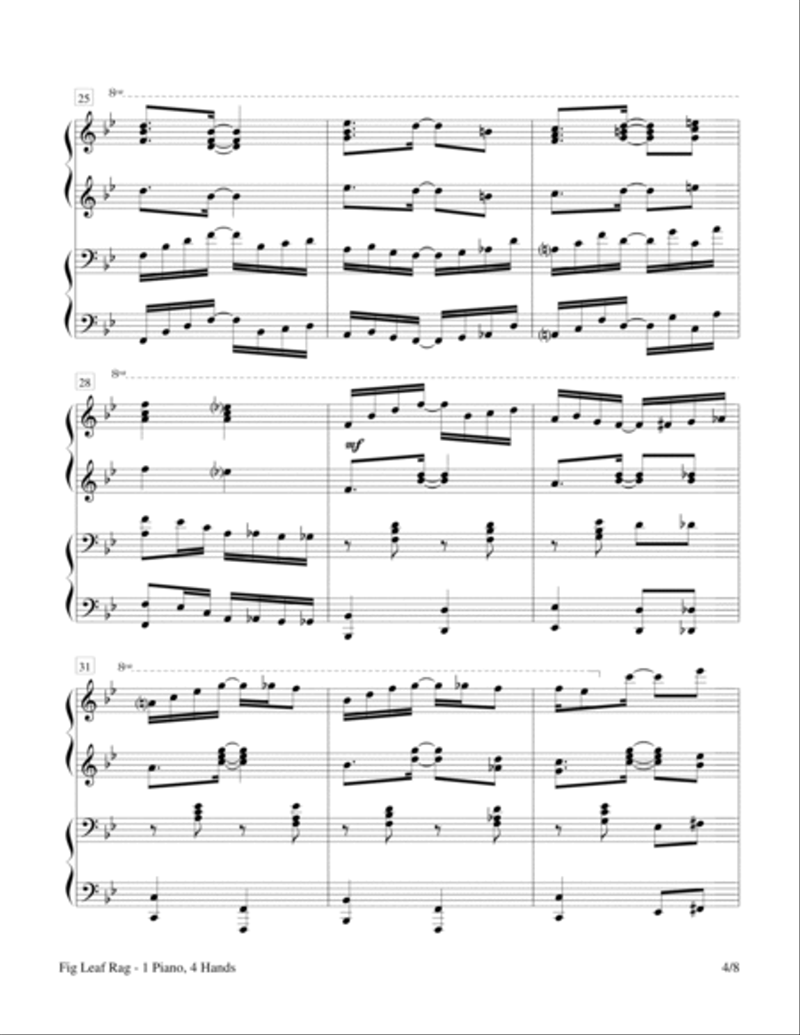Fig Leaf Rag (1 Piano, 4-Hands Duet) Piano Method scores gallery preview page 4