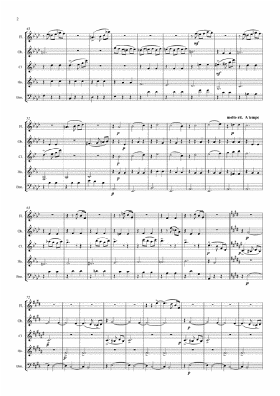 Tchaikovsky: The Seasons Op.37a No.12 December (Christmas) - wind quintet Woodwind Quintet scores gallery preview page 2