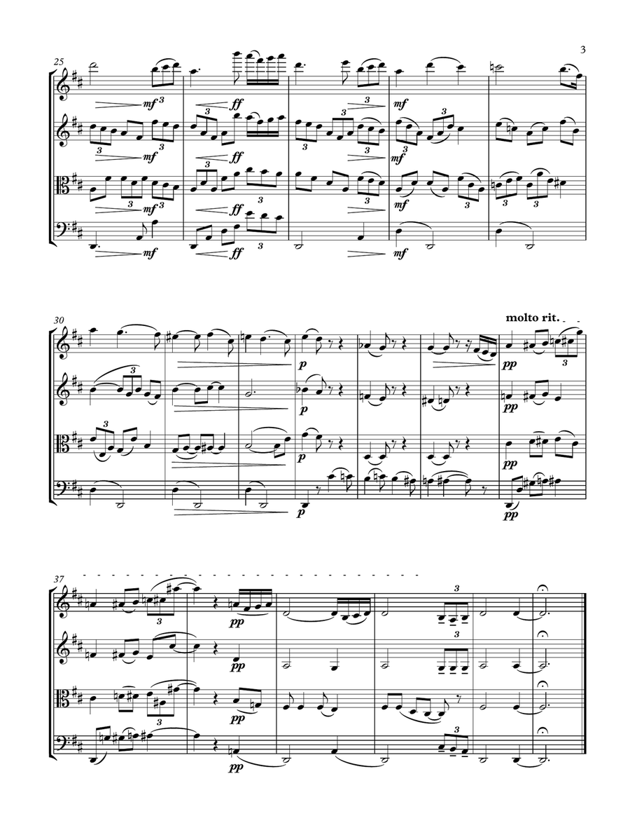 Mother's Day-Rhapsody on a Theme by Paganini Variation No.18 (String Quartet) String Quartet scores gallery preview page 3