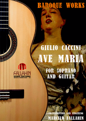 Book cover for AVE MARIA - GIULIO CACCINI - FOR SOPRANO AND GUITAR