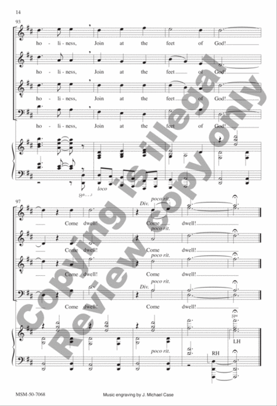 Come Dwell in Solomon's Walls 4-Part scores gallery preview page 13