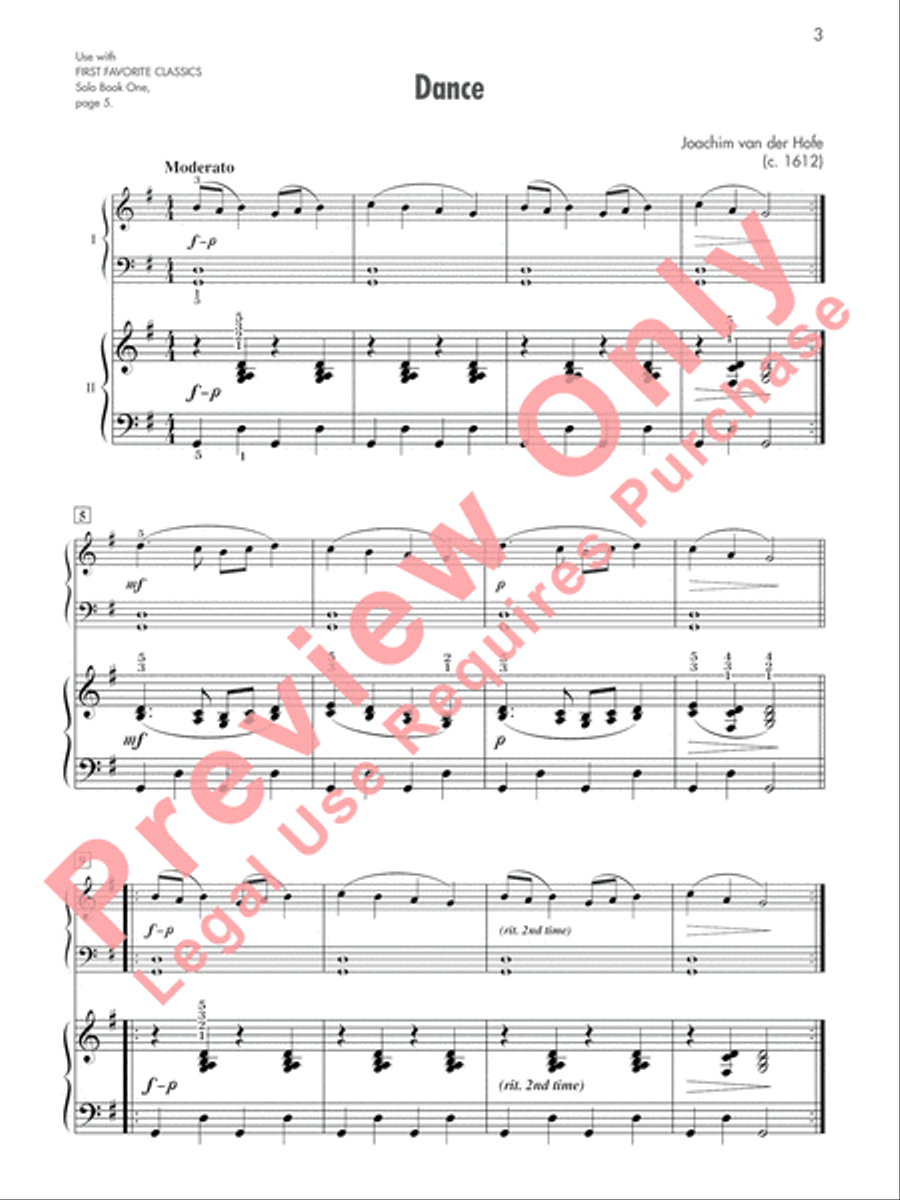 First Favorite Classics: Accompaniment, Book 1 Easy Piano scores gallery preview page 7