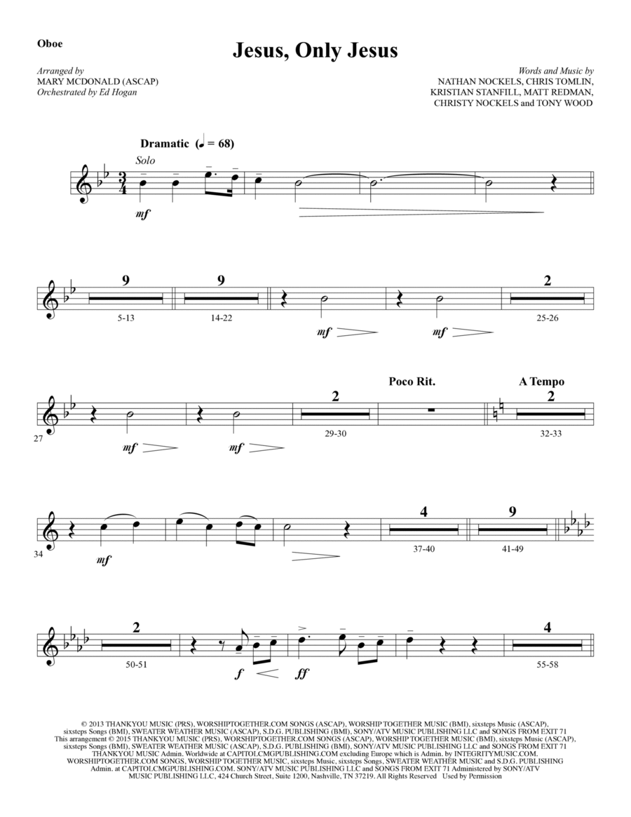 Jesus, Only Jesus - Oboe Choir scores gallery preview page 1
