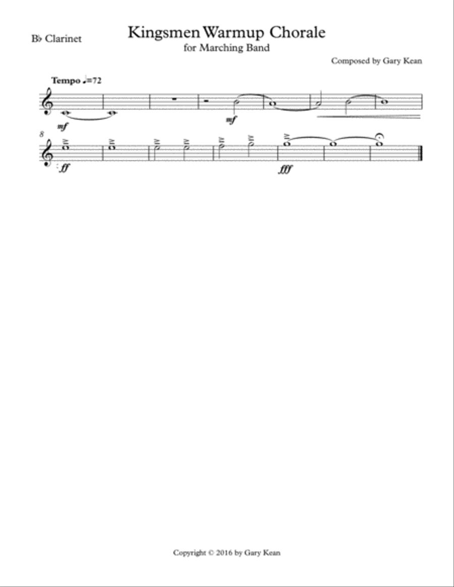 Kingsmen Warmup Chorale for Marching Band Marching Band scores gallery preview page 4