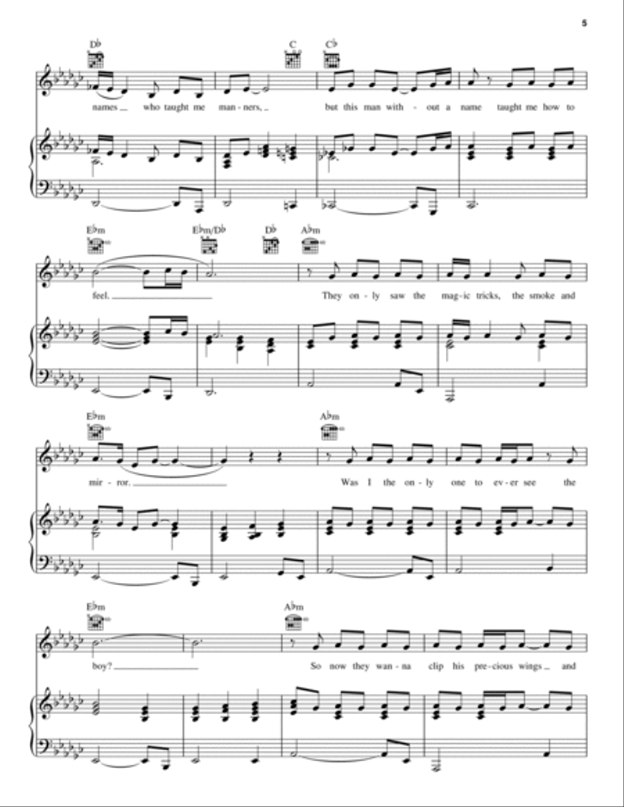 Fly, Fly Away (from Catch Me If You Can) Piano, Vocal, Guitar scores gallery preview page 5