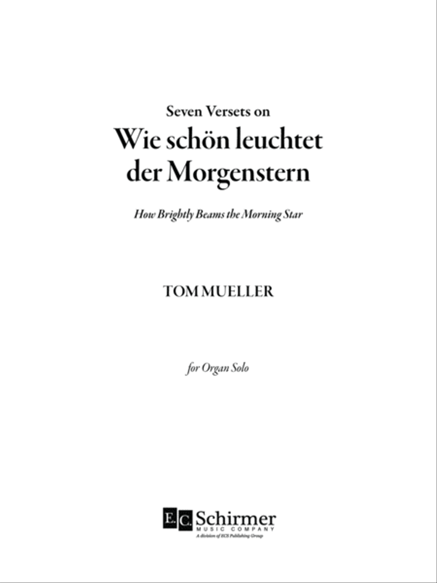 Seven Versets on Wie schön leuchtet der Morgenstern Organ Solo scores gallery preview page 3