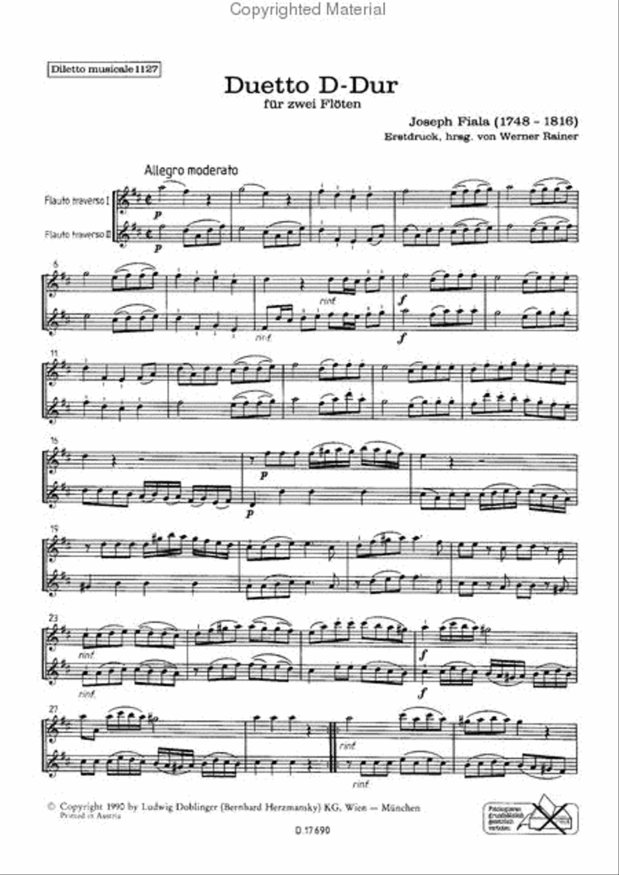 Duetto D-Dur Flute Duet scores gallery preview page 2