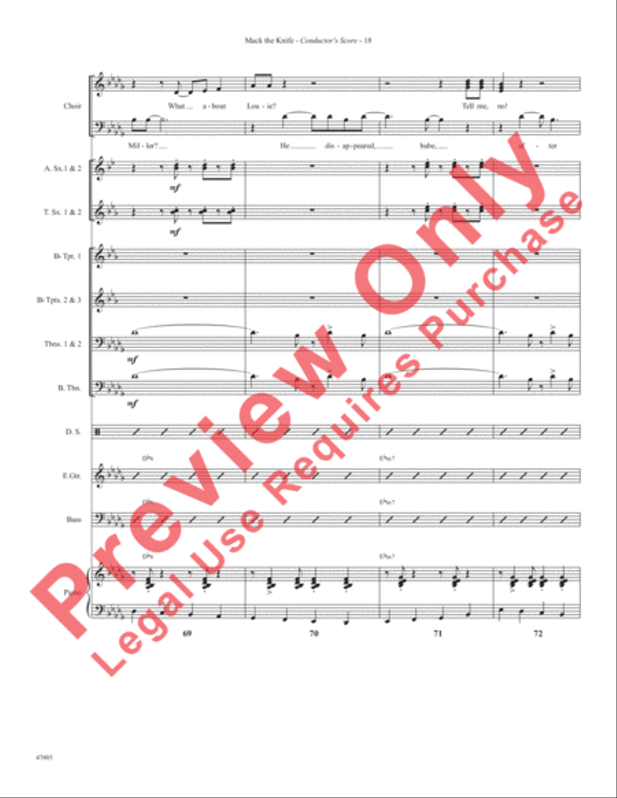 Mack the Knife Choir scores gallery preview page 20