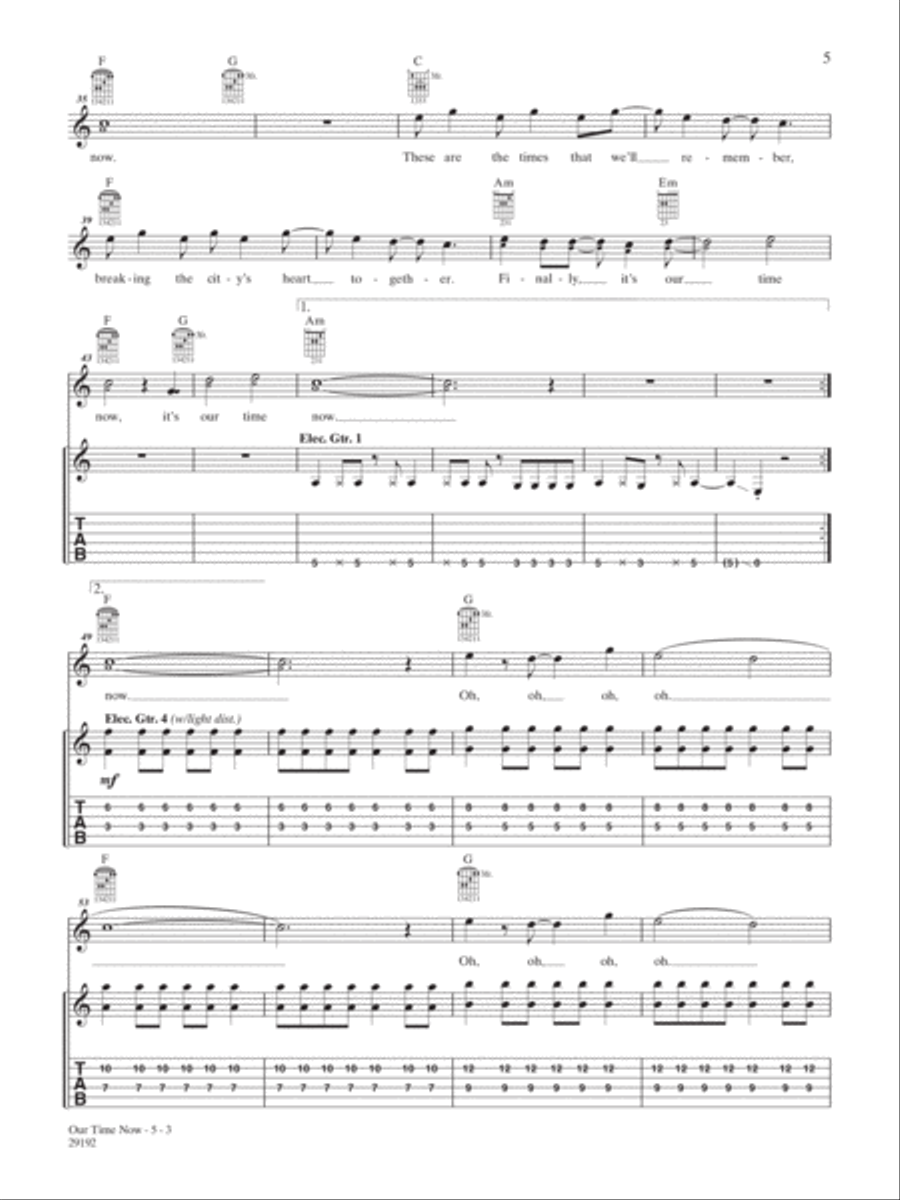 Our Time Now Our Time Now Guitar Tablature scores gallery preview page 3