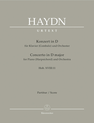 Book cover for Piano Concerto in D major Hob. XVIII:11