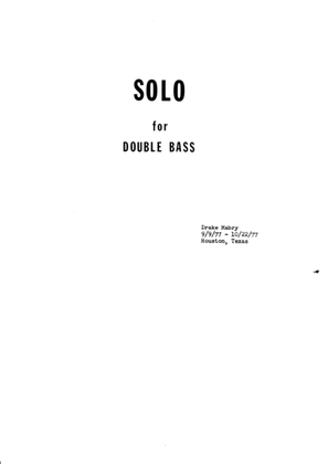 Solo for double bass