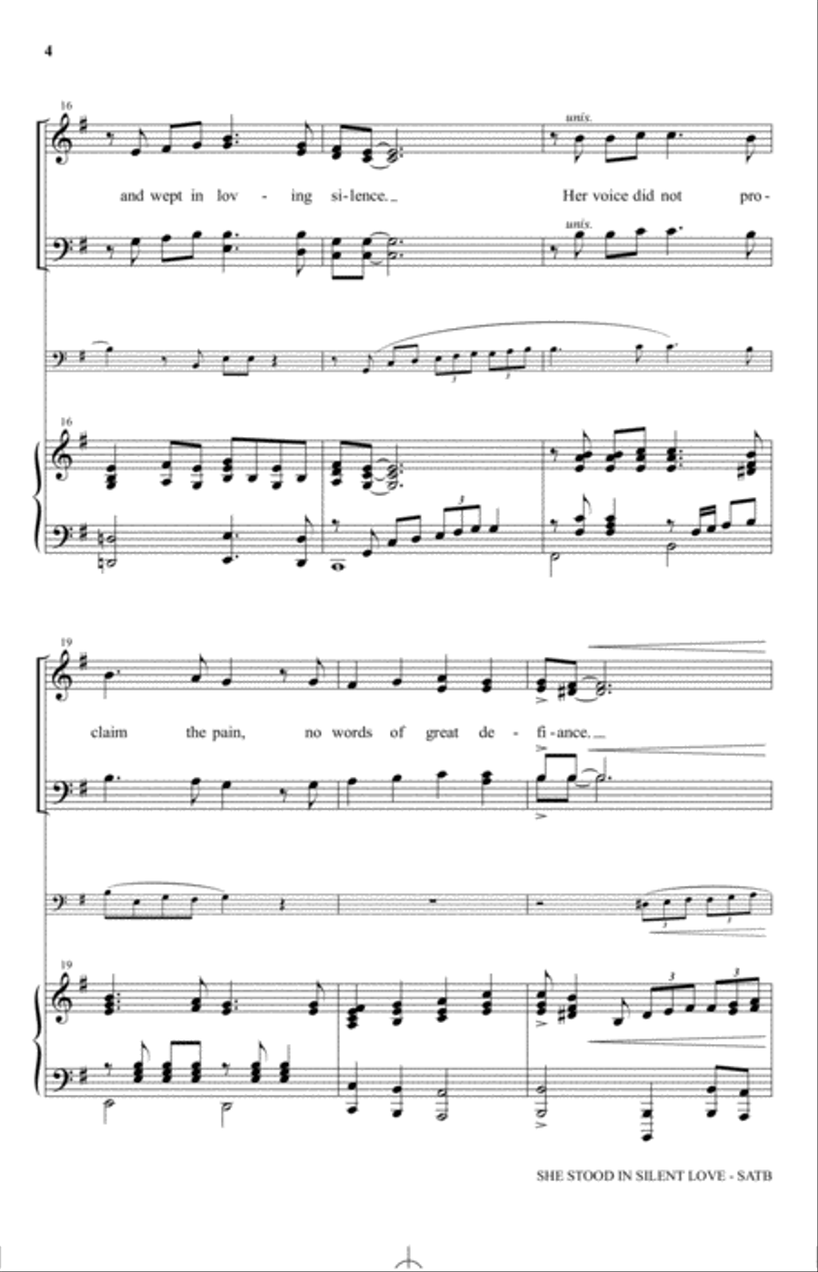 She Stood In Silent Love 4-Part scores gallery preview page 3