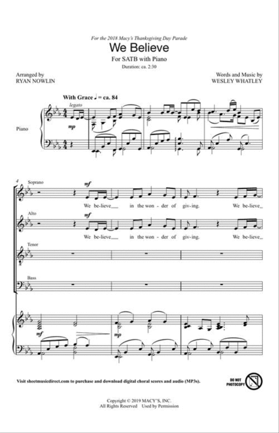 We Believe 4-Part scores gallery preview page 4
