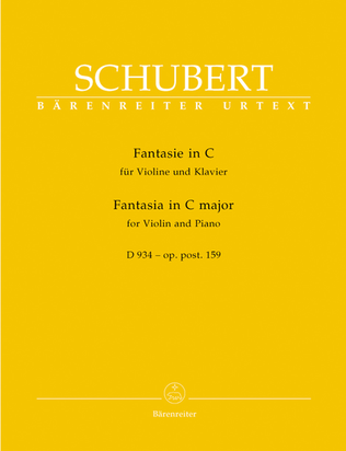 Book cover for Fantasia for Violin and Piano C major, Op. post.159 D 934