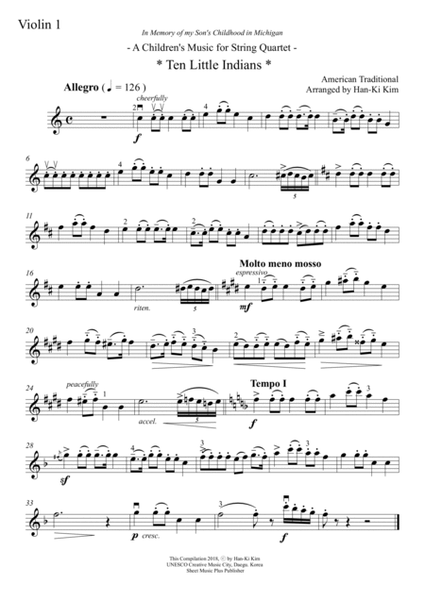 Ten Little Indians (For String Quartet) image number null