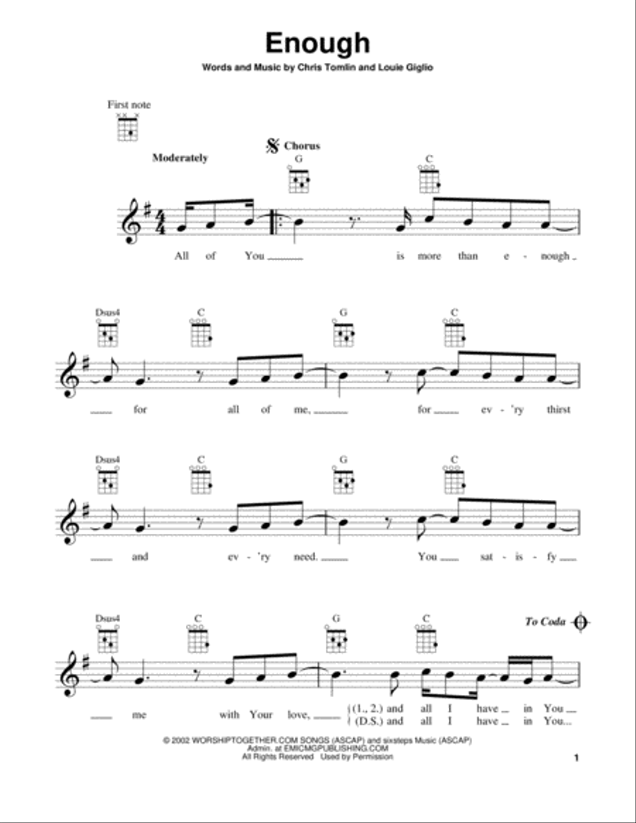 Enough Ukulele scores gallery preview page 1