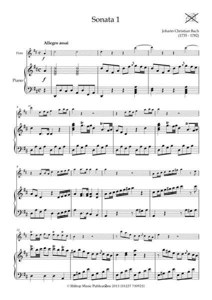 J. C. Bach Six Sonatas for flute and piano No. 1 - 3