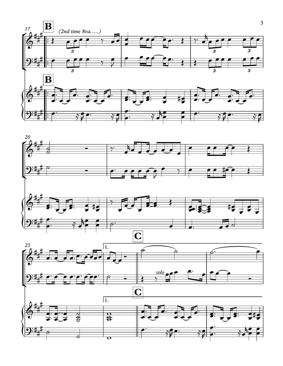 Shape Of My Heart Piano Trio scores gallery preview page 3