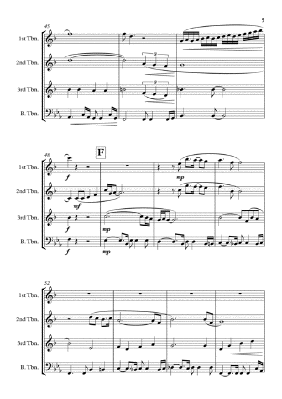 He Ain't Heavy, He's My Brother Brass Quartet scores gallery preview page 5