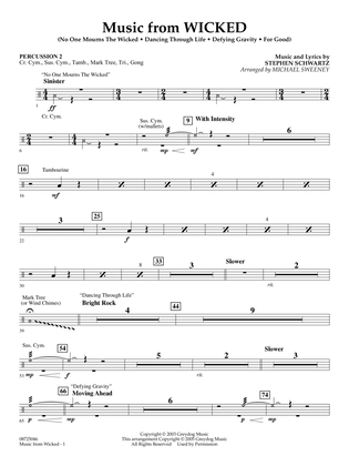 Music from Wicked (arr. Michael Sweeney) - Percussion 2