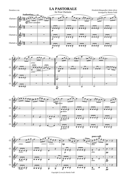 La Pastorale for Four Clarinets image number null