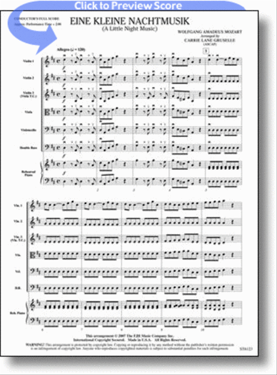 Eine Kleine Nachtmusik Eine Kleine Nachtmusik String Orchestra scores gallery preview page 1