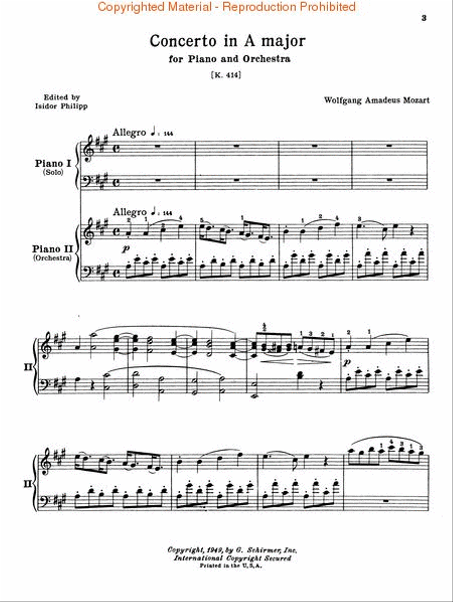 Concerto No. 12 in A, K.414 Piano scores gallery preview page 2