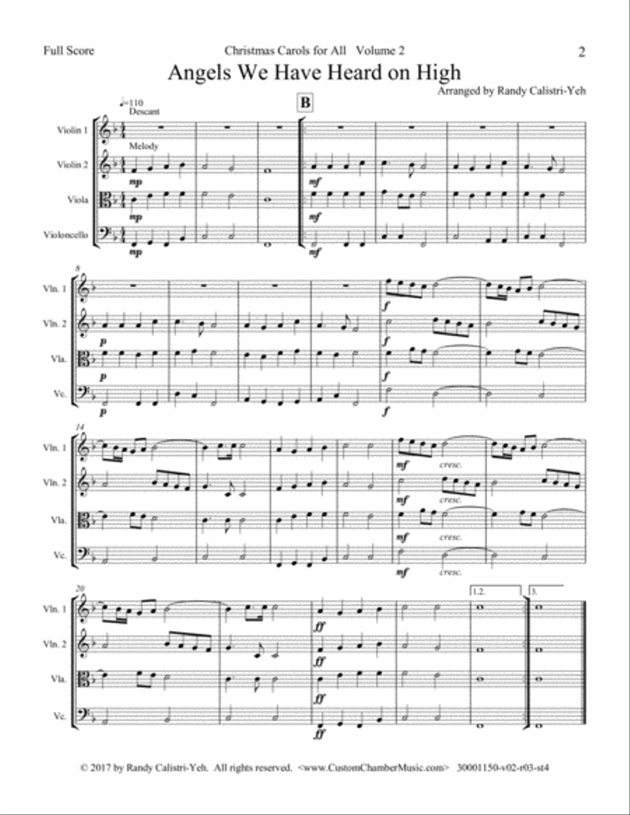 Christmas Carols for All, Volume 2 (for String Quartet) String Quartet scores gallery preview page 6