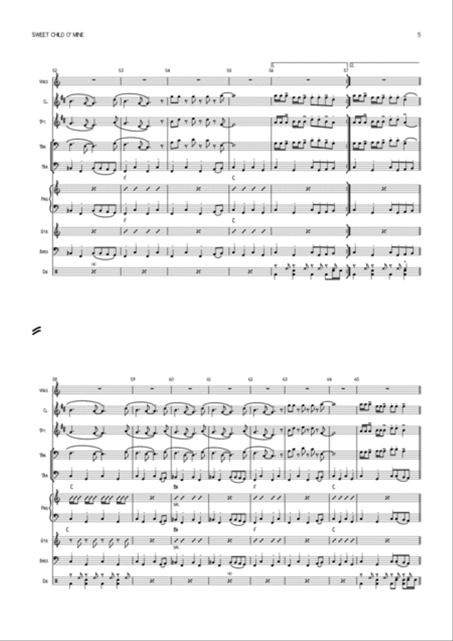 Sweet Child O' Mine Clarinet scores gallery preview page 5