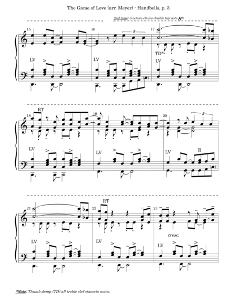 The Game Of Love Handbell Choir scores gallery preview page 3