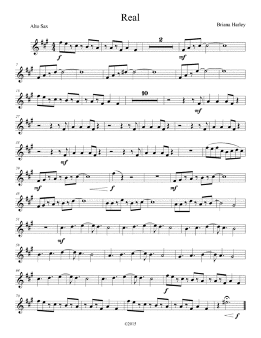 Real - Alto Sax Real - Alto Sax Concert Band scores gallery preview page 1