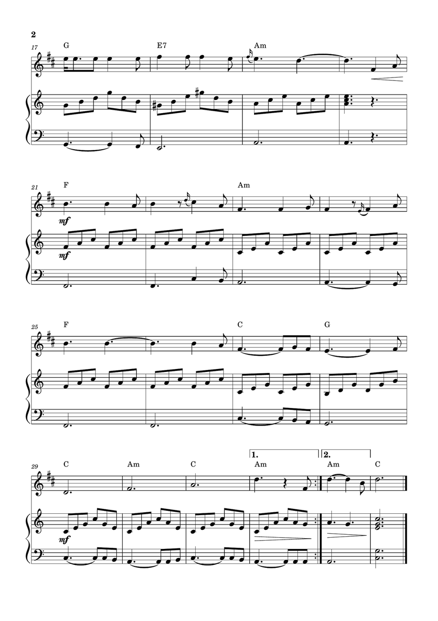 Hallelujah B-Flat Trumpet scores gallery preview page 2