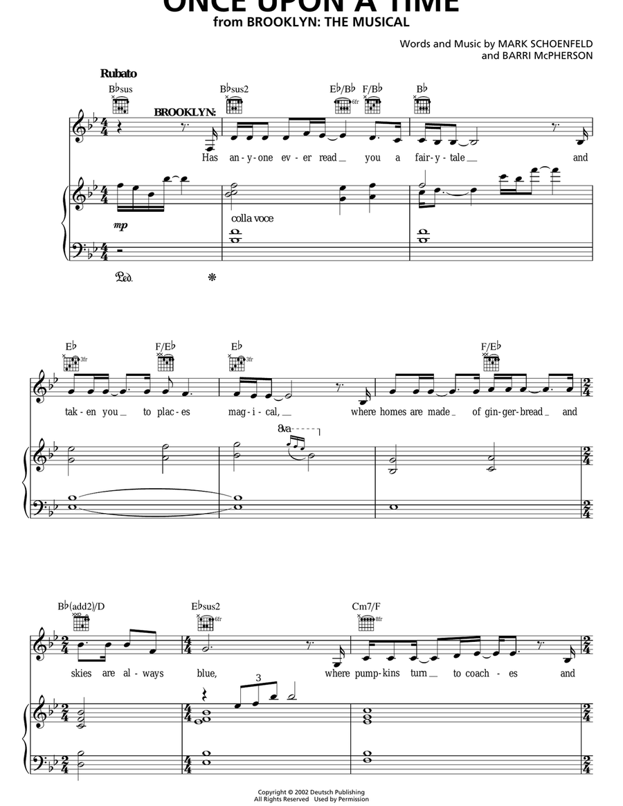 Once Upon A Time Piano, Vocal, Guitar scores gallery preview page 1