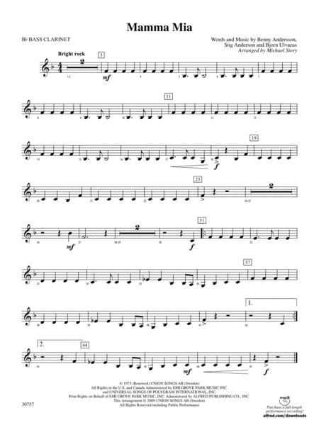 Mamma Mia: B-flat Bass Clarinet